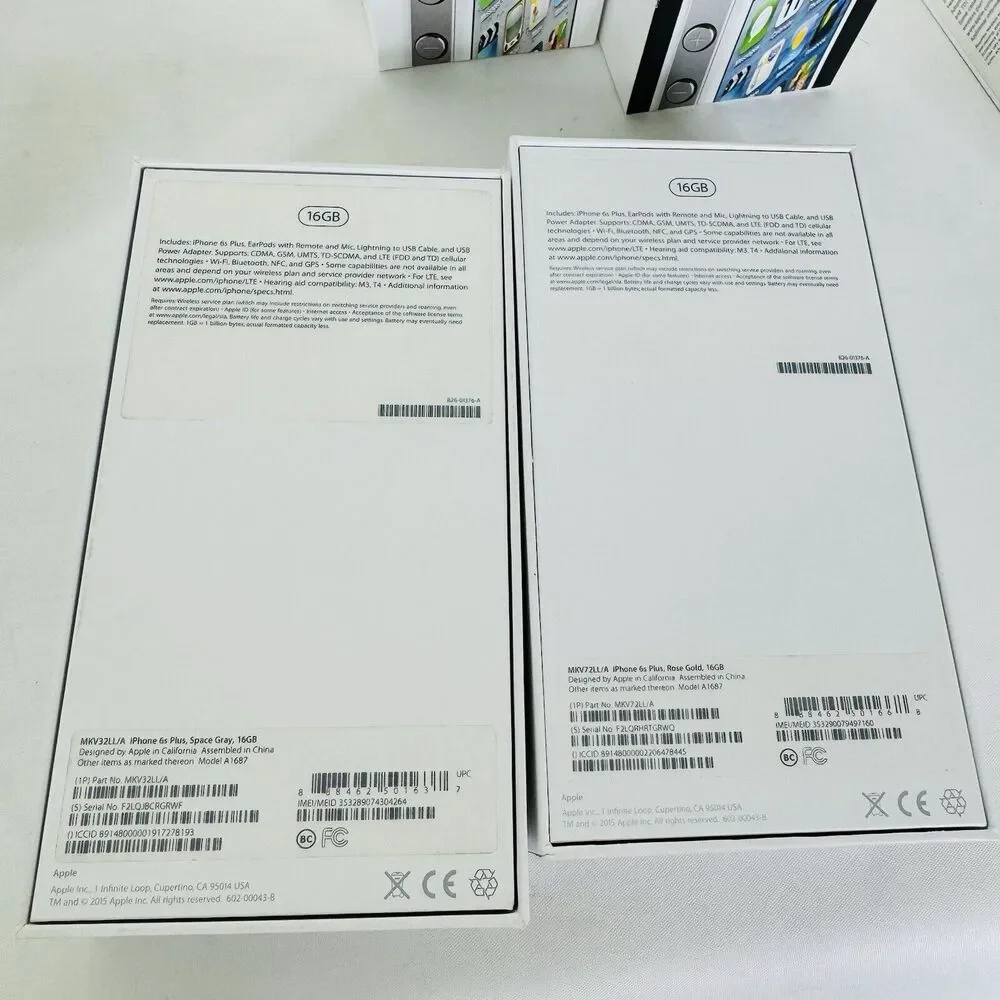 Lot of‎ 9 Misc Apple: iPhone 4s 4 6s Plus 7, Watch and mini iPad Empty Boxes